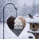 Handmade Alpaca Fiber Bird Nesting Heart