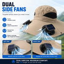 Dual Solar/USB Powered Fan Safari Hat