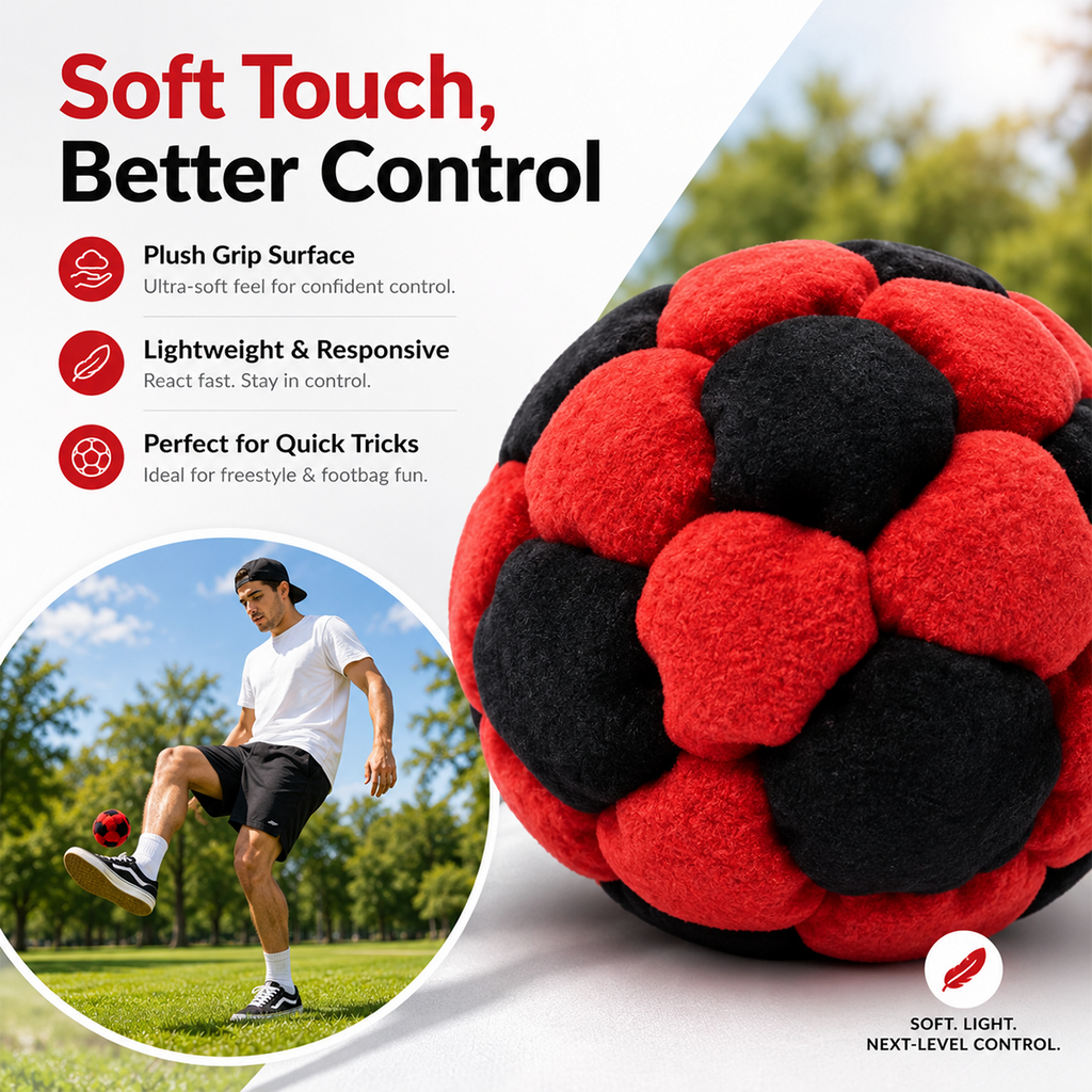 6 Pack Soft Soccer Footbag – Indoor & Outdoor Fun for All Ages