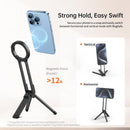 Magnetic Phone Tripod for iPhone – Portable Magsafe Holder with Strong Grip & Foldable Hook