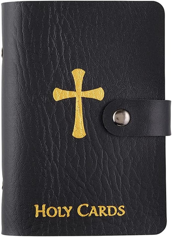 Catholic Genuine Leather Holy Card Holder