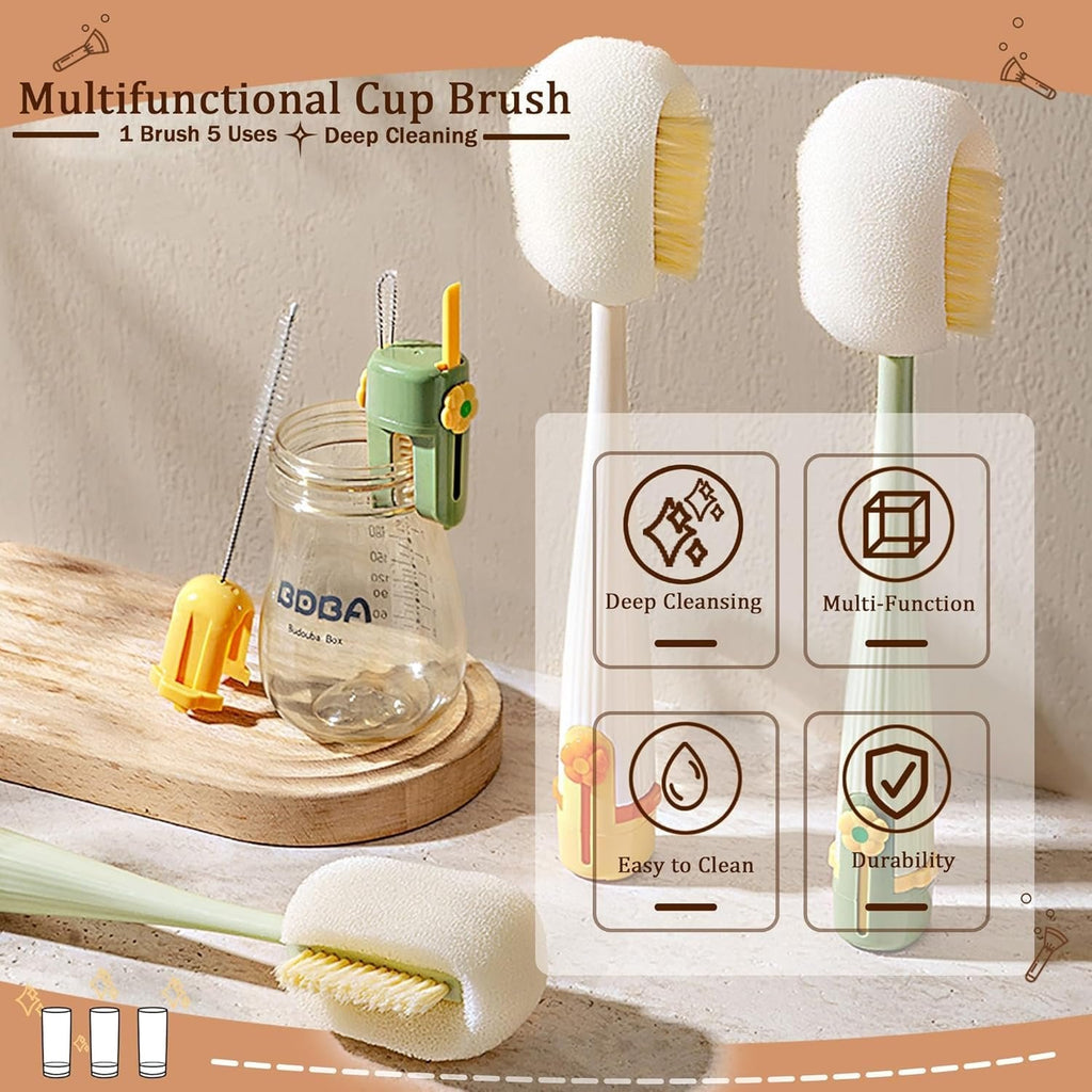 5-in-1 Multifunctional Baby Bottle Cleaning Brush Set