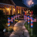 8 Solar American Flag Pathway Lights for 250th Independence Celebration