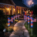 8 Solar American Flag Pathway Lights for 250th Independence Celebration