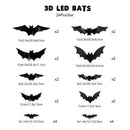 Halloween Bats Wall Decor with Lights – 3D Spooky Stickers for Home