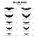 Halloween Bats Wall Decor with Lights – 3D Spooky Stickers for Home