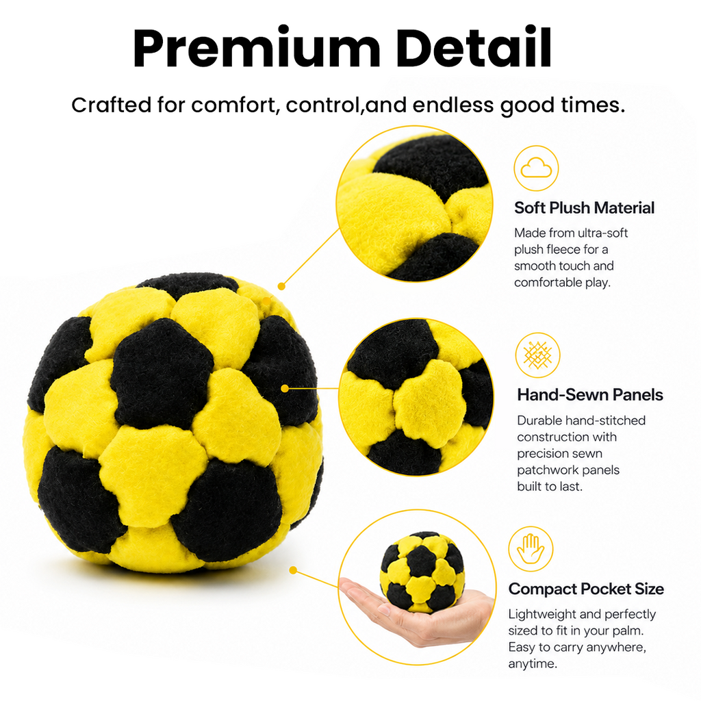 6 Pack Soft Soccer Footbag – Indoor & Outdoor Fun for All Ages
