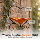 Heart-Shaped Bird Feeder – Floral, Hanging,Perfect for Backyard or Balcony