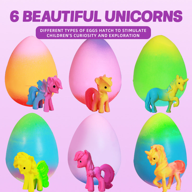 6-Pack Surprise Unicorn Eggs: Hatch & Grow Mystery Toy Set ✨