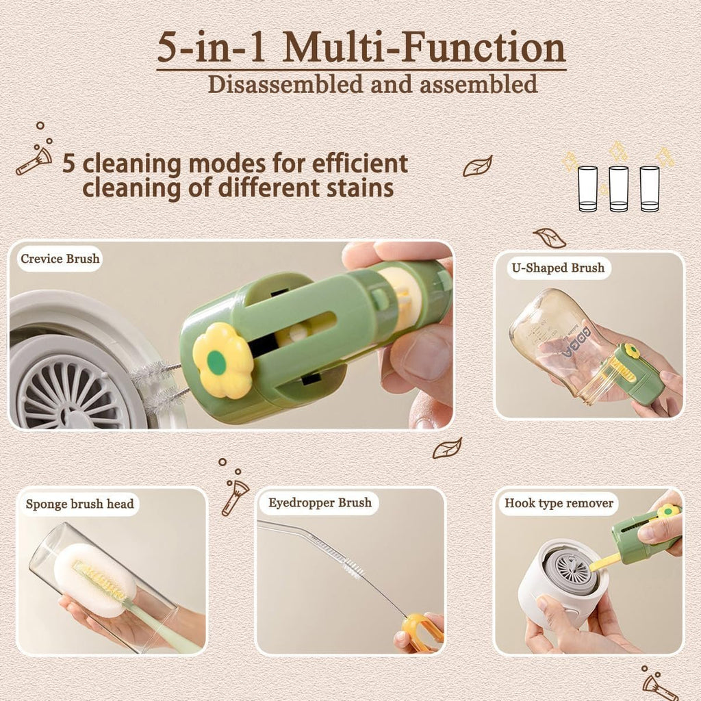5-in-1 Multifunctional Baby Bottle Cleaning Brush Set