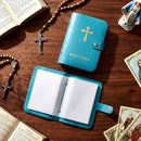 Catholic Genuine Leather Holy Card Holder