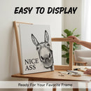 Funny Bathroom Wall Art - "Nice Ass" Donkey Print(No Frame)