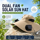 Dual Solar/USB Powered Fan Safari Hat