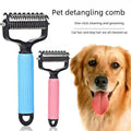 2-in-1 Pet Grooming Rake – Detangle, Deshed & Smooth Fur Easily