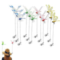 12 Counts Outdoor Fake Dragonfly Rod Clip, Garden MetalDragonfly Clip