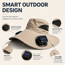 Dual Solar/USB Powered Fan Safari Hat