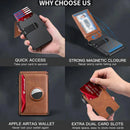 Men's Business Wallet Credit Card Holder Pop Up Smart RFlD Blocking Slim Leather